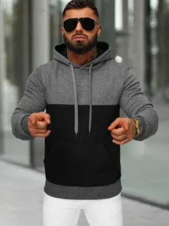 Clearance Herren Kapuzenpullover Anthrazit JS/8B1317/5 Herren Sweatshirts Ohne Print | Kapuzenpullover