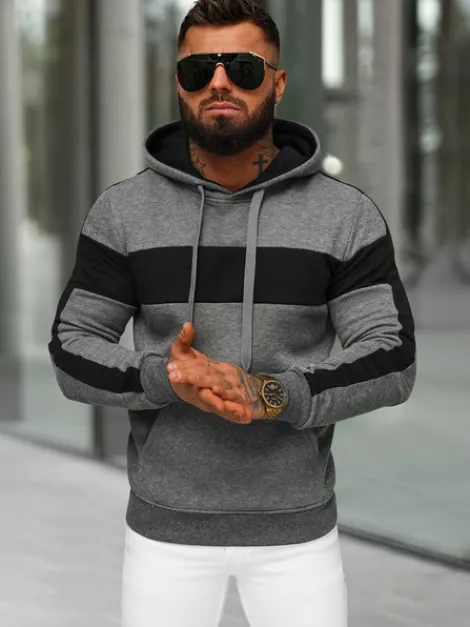 Online Herren Kapuzenpullover Anthrazit JS/8B1309/5 Herren Sweatshirts Ohne Print | Kapuzenpullover