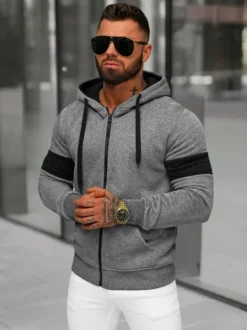 Outlet Herren Kapuzenpullover Anthrazit JS/8B1329/5 Herren Sweatshirts Ohne Print | Kapuzenpullover