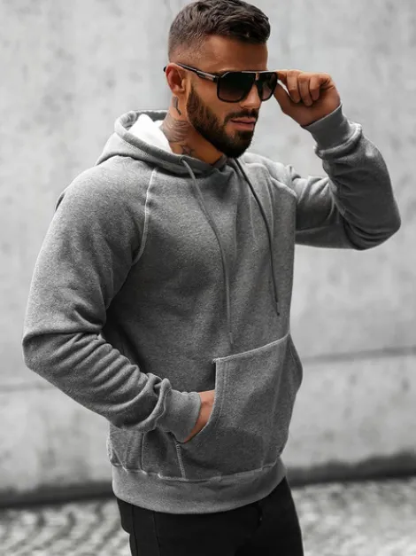 Clearance Herren Kapuzenpullover Anthrazit O/8B152/5 Herren Sweatshirts Ohne Print | Kapuzenpullover