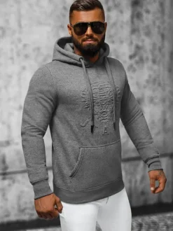 Fashion Herren Kapuzenpullover Anthrazit NB/MF2012 Herren Sweatshirts Mit Print | Kapuzenpullover