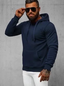 Best Herren Kapuzenpullover Dunkelblau JS/2009Z Herren Sweatshirts Ohne Print | Kapuzenpullover