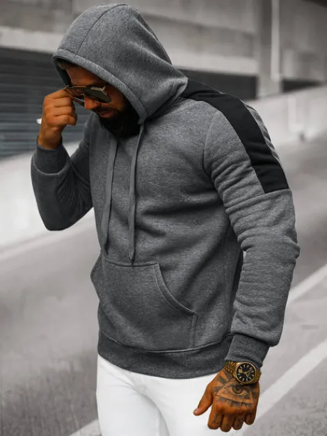 Online Herren Kapuzenpullover Dunkelgrau JS/8B1311/5 Herren Sweatshirts Ohne Print | Kapuzenpullover