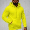 Online Herren Kapuzenpullover Gelb-Neon JS/2009Z Herren Sweatshirts Ohne Print | Kapuzenpullover