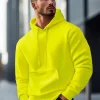 New Herren Kapuzenpullover Gelb-Neon JS/2009Z Herren Sweatshirts Ohne Print | Kapuzenpullover