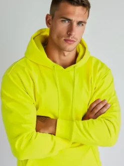 Best Herren Kapuzenpullover Gelb-Neon JS/2009Z Herren Sweatshirts Ohne Print | Kapuzenpullover