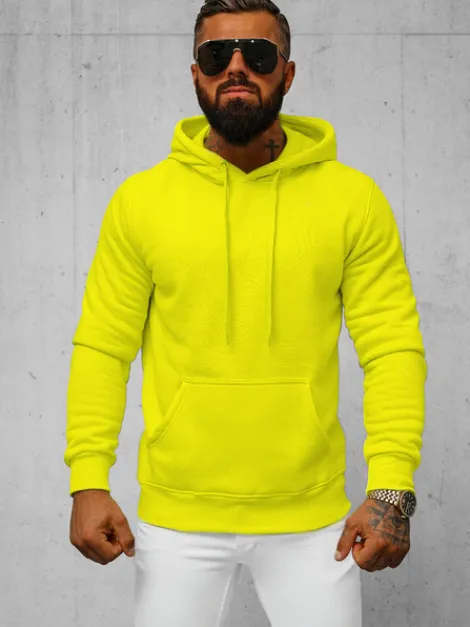 Online Herren Kapuzenpullover Gelb-Neon JS/2009Z Herren Sweatshirts Ohne Print | Kapuzenpullover