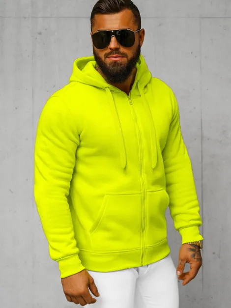 New Herren Kapuzenpullover Gelb-Neon JS/2008Z Herren Kapuzenpullover | Sweatjacken