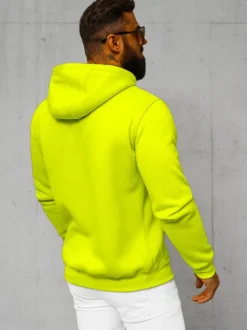 New Herren Kapuzenpullover Gelb-Neon JS/2008Z Herren Kapuzenpullover | Sweatjacken