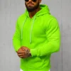 Online Herren Kapuzenpullover Grün-Neon JS/2008Z Herren Kapuzenpullover | Sweatjacken