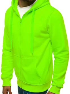Fashion Herren Kapuzenpullover Grün-Neon JS/2008 Herren Kapuzenpullover | Sweatjacken