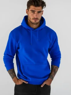 Sale Herren Kapuzenpullover Kobalt JS/2009Z Herren Sweatshirts Ohne Print | Kapuzenpullover