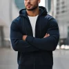 Best Herren Kapuzenpullover Marineblau JS/2008Z Herren Kapuzenpullover | Sweatjacken