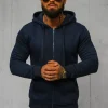 New Herren Kapuzenpullover Marineblau JS/2008Z Herren Sweatjacken | Kapuzenpullover