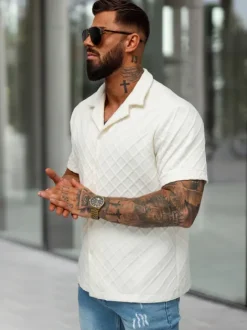 Fashion Herren Kurzarmhemd O/B2257 Herren Kurzarmhemden | Freizeithemden