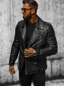 New Herren Lederjacke JS/11Z8065 Herren Lederjacken | Übergangsjacken