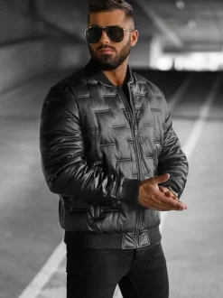 Discount Herren Lederjacke O/11Z8099Z Herren Steppjacken | Lederjacken