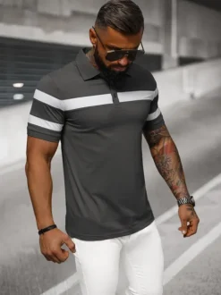 Discount Herren Poloshirt Anthrazit NB/MT3108 Herren Poloshirts | T-shirts Mit Print