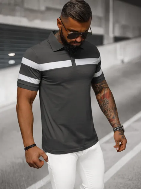 Discount Herren Poloshirt Anthrazit NB/MT3108 Herren Poloshirts | T-shirts Mit Print