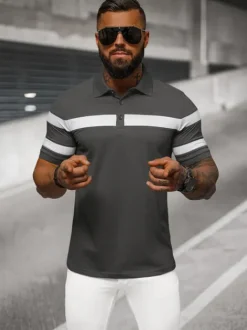 Discount Herren Poloshirt Anthrazit NB/MT3108 Herren Poloshirts | T-shirts Mit Print