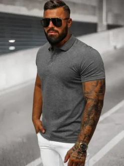 Hot Herren Poloshirt Anthrazit JS/8T80/5Z Herren Poloshirts | T-shirts Ohne Print