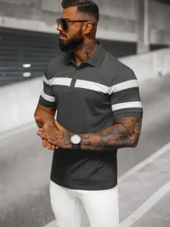 Discount Herren Poloshirt Anthrazit NB/MT3108 Herren Poloshirts | T-shirts Mit Print