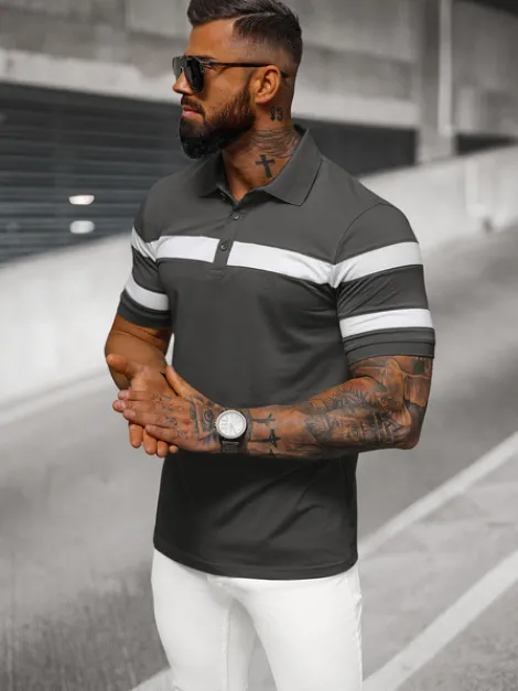 Discount Herren Poloshirt Anthrazit NB/MT3108 Herren Poloshirts | T-shirts Mit Print