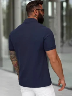 New Herren Poloshirt Dunkelblau NB/MT3142 Herren Poloshirts | T-shirts Ohne Print