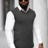 Best Herren Pullover Anthrazit NB/MM6005/3Z Herren Strickpullover | Ärmellos