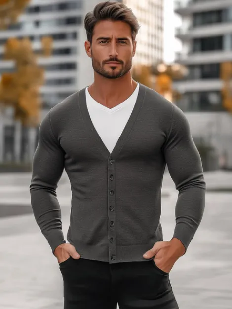 Hot Herren Pullover Anthrazit NB/MM6006/3Z Herren Strickjacken | Strickpullover
