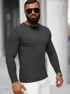 Outlet Herren Pullover Anthrazit NB/MMB602/3Z Herren Strickpullover