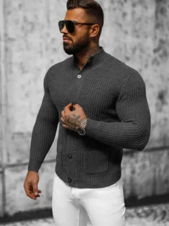 Clearance Herren Pullover Anthrazit NB/MM6020/3 Herren Strickjacken