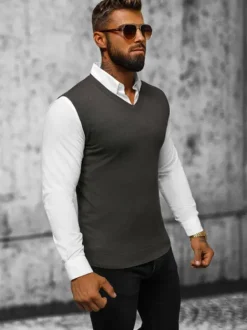 New Herren Pullover Anthrazit NB/MM6005/3Z Herren Ärmellos | Strickpullover