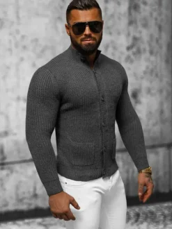 Clearance Herren Pullover Anthrazit NB/MM6020/3 Herren Strickjacken