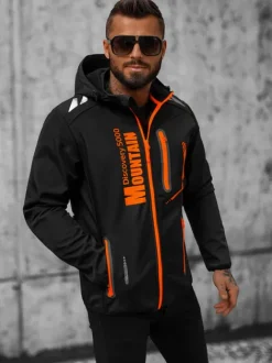 New Herren softshell jacke schwarz und orange JS/HH026/1Z Herren Softshelljacken | Übergangsjacken