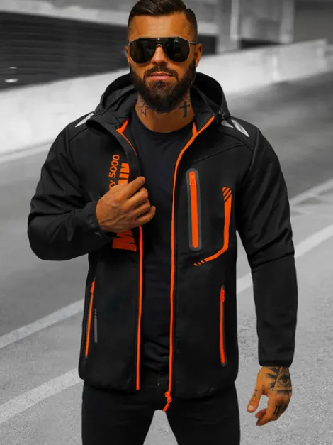 Outlet Herren Softshell Jacke schwarz und orange JS/HH026/1 Herren Softshelljacken | Übergangsjacken