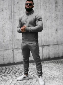 Hot Herren Sportanzug Anthrazit JS/68C10385/5Z Herren Trainingsanzüge Ohne Print
