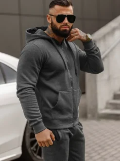 Outlet Herren Sportanzug Anthrazit JS/68C10386/5Z Herren Trainingsanzüge Ohne Print