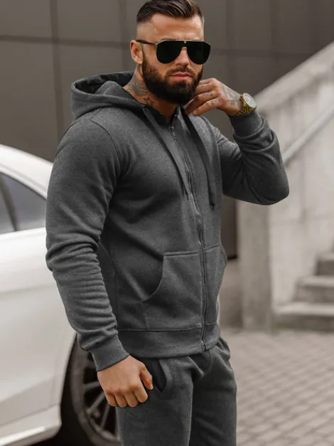 Outlet Herren Sportanzug Anthrazit JS/68C10386/5Z Herren Trainingsanzüge Ohne Print