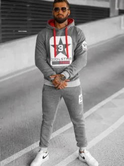 Online Herren Sportanzug Anthrazit JS/8C59/5Z Herren Trainingsanzüge Mit Print