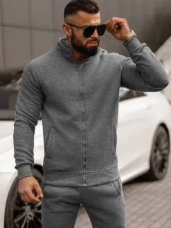 Fashion Herren Sportanzug Anthrazit JS/68C10385/5Z Herren Trainingsanzüge Ohne Print