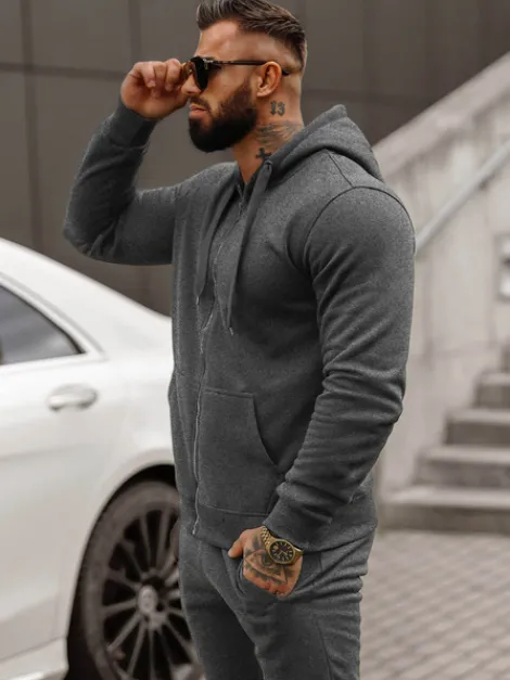 Outlet Herren Sportanzug Anthrazit JS/68C10386/5Z Herren Trainingsanzüge Ohne Print
