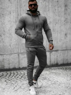Clearance Herren Sportanzug Anthrazit JS/XW2008 Herren Trainingsanzüge Ohne Print