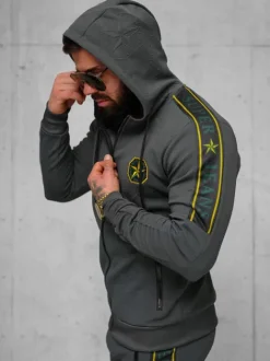 Sale Herren Sportanzug Anthrazit O/FF3562AB Herren Trainingsanzüge Mit Print