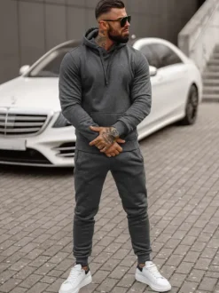 Outlet Herren Sportanzug Anthrazit JS/68C10381/5Z Herren Trainingsanzüge Ohne Print