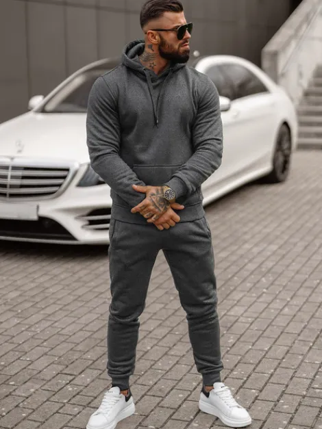 Outlet Herren Sportanzug Anthrazit JS/68C10381/5Z Herren Trainingsanzüge Ohne Print