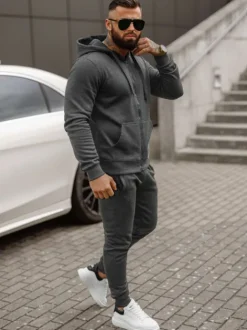 Outlet Herren Sportanzug Anthrazit JS/68C10386/5Z Herren Trainingsanzüge Ohne Print