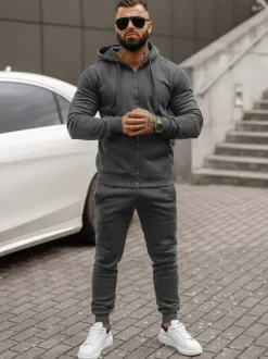 Outlet Herren Sportanzug Anthrazit JS/68C10386/5Z Herren Trainingsanzüge Ohne Print