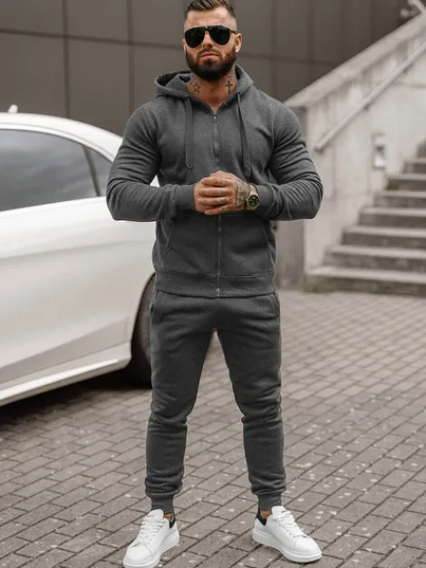 Outlet Herren Sportanzug Anthrazit JS/68C10386/5Z Herren Trainingsanzüge Ohne Print
