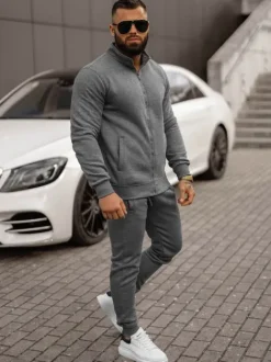Fashion Herren Sportanzug Anthrazit JS/68C10385/5Z Herren Trainingsanzüge Ohne Print